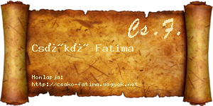 Csákó Fatima névjegykártya